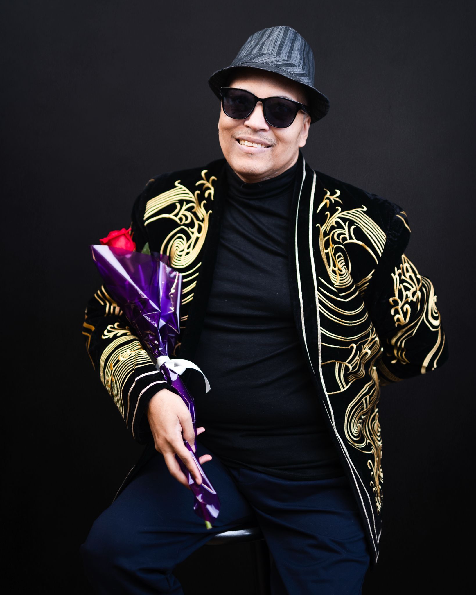 Portrait of Samuel K Golden in warm romantic light